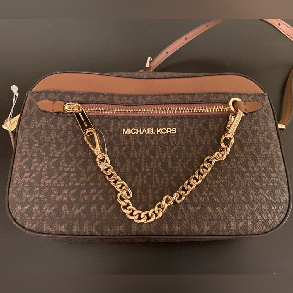 Michael Kors Brown and Gold Mini Bag